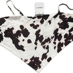 Forever 21 Asymmetrical Black and White Camisole Crop Top